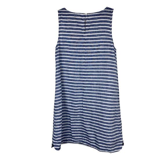 Beachlunchlounge Women's XS Blue White Striped Linen Blend Shift Dress - Picture 6 of 8